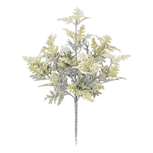 Vickerman 16&quot Fabric Artificial Dusty Miller Bush in Green (Set of 2)