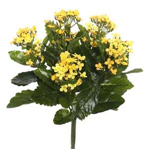 Vickerman 17.25&quot Contemporary Fabric Artificial Kalanchoe Bush in Yellow