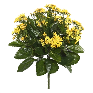 Vickerman 15&quot Contemporary Fabric Artificial Kalanchoe Bush in Yellow