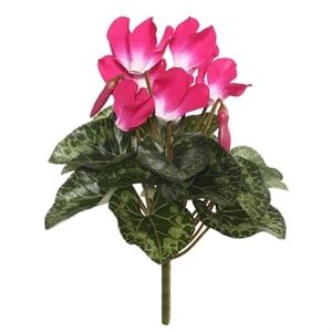 Vickerman 11&quot Contemporary Fabric Artificial Cyclamen Bush in Beauty Pink