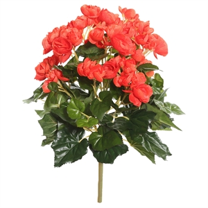 Vickerman 15.25&quot Contemporary Polyester Artificial Begonia Bush in Orange