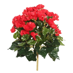Vickerman 15.25&quot Contemporary Polyester Artificial Begonia Bush in Red