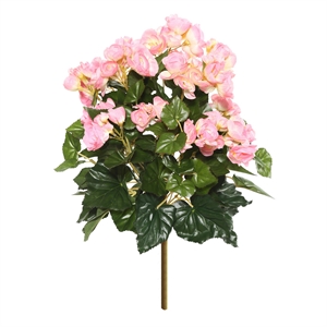Vickerman 15.25&quot Contemporary Polyester Artificial Begonia Bush in Pink
