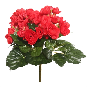Vickerman 9.5&quot Contemporary Polyester Artificial Begonia Bush in Red