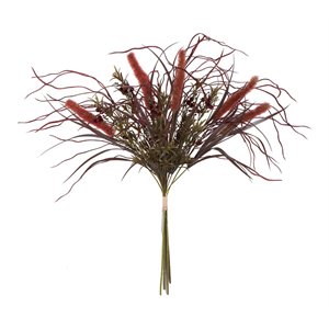 Vickerman 27&quot Plastic Artificial Euphorbia Onion Grass Bush in Burgundy Red