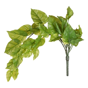 Vickerman 24&quot Fabric Artificial Pothos Leaf Bush Vine in Green (Set of 2)
