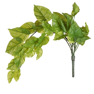 Vickerman 24&quot Fabric Artificial Pothos Leaf Bush Vine in Green (Set of 2)
