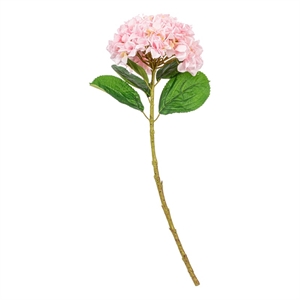 Vickerman 30&quot Baby Pink Large Artificial Hydrangea with leaves on Stem.