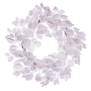 Vickerman 24&quot White Artificial Plastic Dogwood Snowy Wreath