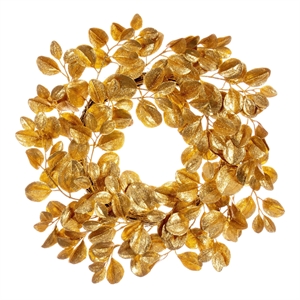 Vickerman 24&quot Gold Artificial Dogwood Glitter Wreath.