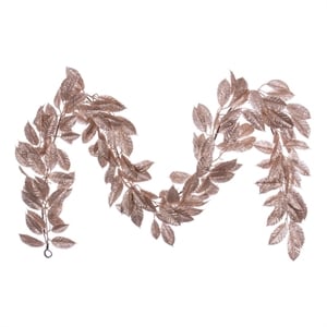 Vickerman 6' Cafe Latte Artificial Gardenia Glitter Garland