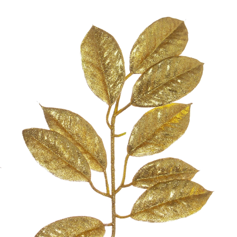 Vickerman 6' Gold Artificial Gardenia Glitter Garland.