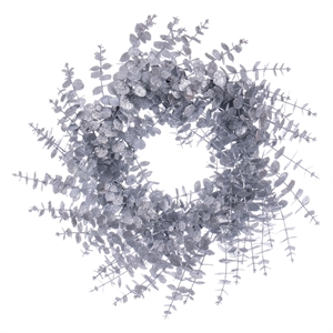 Vickerman 24&quot Silver Artificial Eucalyptus Glitter Wreath