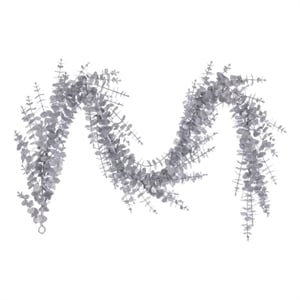Vickerman 6' Silver Artificial Eucalyptus Glitter Garland