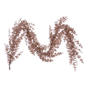Vickerman 6' Cafe Latte Artificial Eucalyptus Glitter Garland
