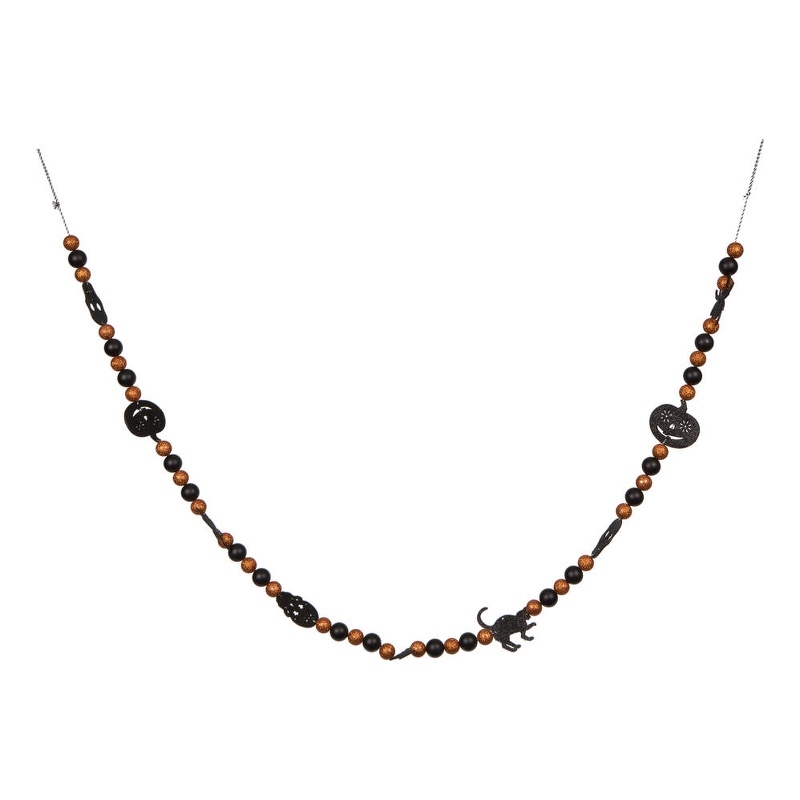 Vickerman 6' Orange and Black Halloween Garland