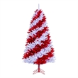 Vickerman 7.5' Candy Cane Artificial Pine Tree - Pure White and Red LED Lights