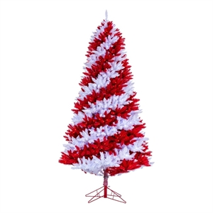 Vickerman 9' Candy Cane Artificial Pine Tree with Pure White and Red LED Lights