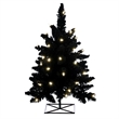 Vickerman 3' Flocked Black Fir Artificial Tree. Warm White LED Mini Lights