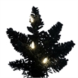 Vickerman 3' Flocked Black Fir Artificial Tree. Warm White LED Mini Lights