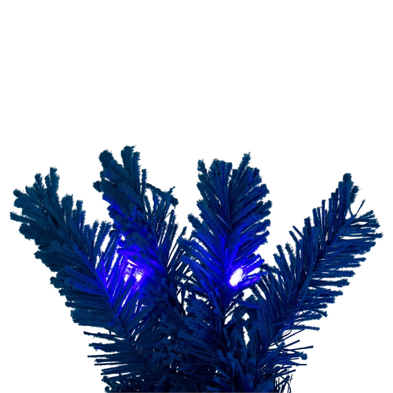Vickerman 9' Flk Turquoise Fir Artificial Garland. Turquoise LED Mini Lights.