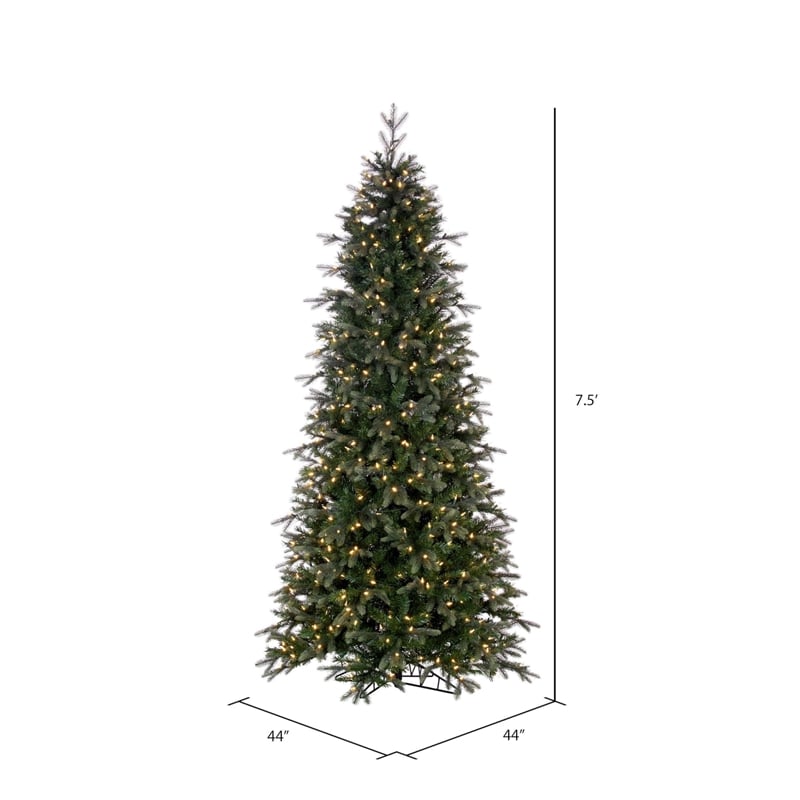 Vickerman 7.5' Douglas Fir Artificial Slim Tree. Warm White LED Mini Lights