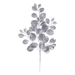 Vickerman 25&quot Silver Artificial Plastic Dogwood Glitter Spray. 3 per bag.
