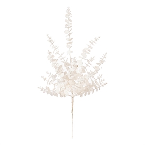 Vickerman 28&quot White Artificial Plastic Eucalyptus Snowy Spray. 2 per bag.