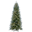 Vickerman 7.5' Frosted Douglas Fir Artificial Slim Tree. Warm White LED Lights