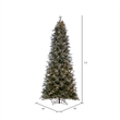Vickerman 7.5' Frosted Douglas Fir Artificial Slim Tree. Warm White LED Lights