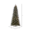 Vickerman 9' Frosted Douglas Fir Artificial Slim Tree. Warm White LED Lights