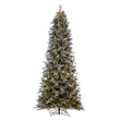 Vickerman 10' Frosted Douglas Fir Artificial Slim Tree. Warm White LED Lights