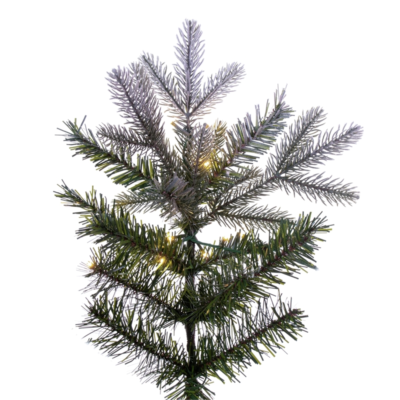 Vickerman 10' Frosted Douglas Fir Artificial Slim Tree. Warm White LED Lights