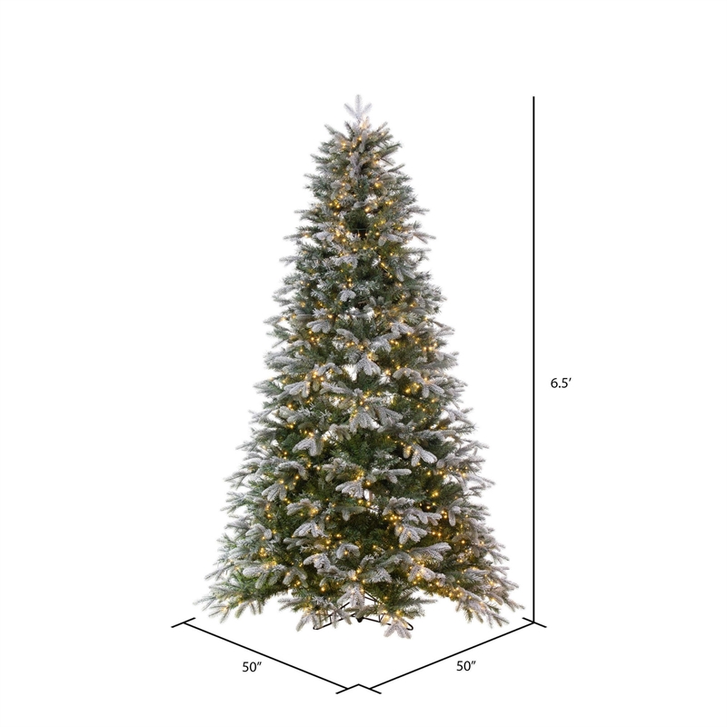 Vickerman 6.5' Frosted Douglas Fir Artificial Tree. Warm White LED Lights
