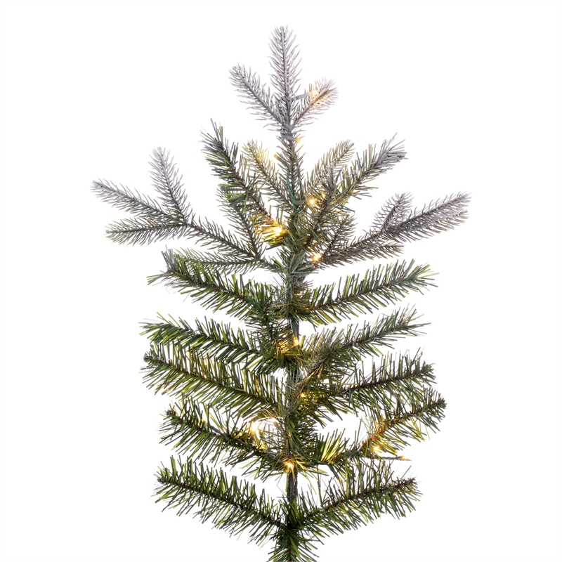 Vickerman 9' Frosted Douglas Fir Artificial Tree. Warm White LED Mini Lights.