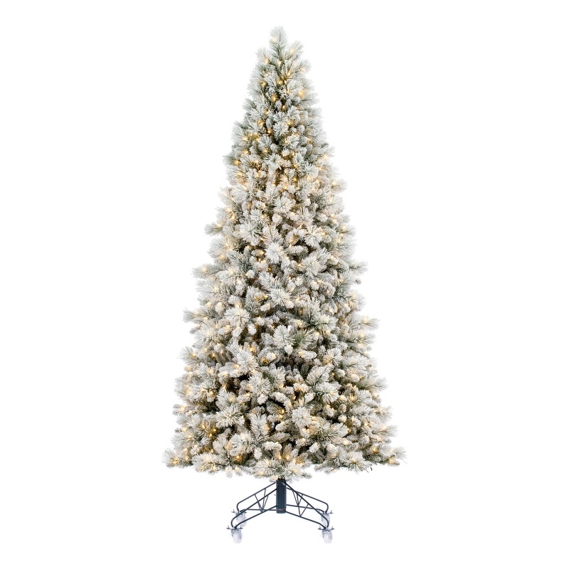 Vickerman 7.5' Flocked Jackson Pine Artificial Tree. Warm White Mini Lights