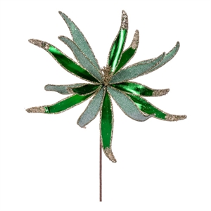 Vickerman 24&quot Emerald Metallic and Frosted Glitter Papyrus. 2 per bag.