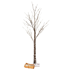 Vickerman 4' Brown Frosted Twig Tree. Warm White 3mm Wide Angle LED lights