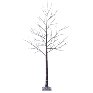 Vickerman 8' Brown Frosted Twig Tree. Warm White 3mm Wide Angle LED lights