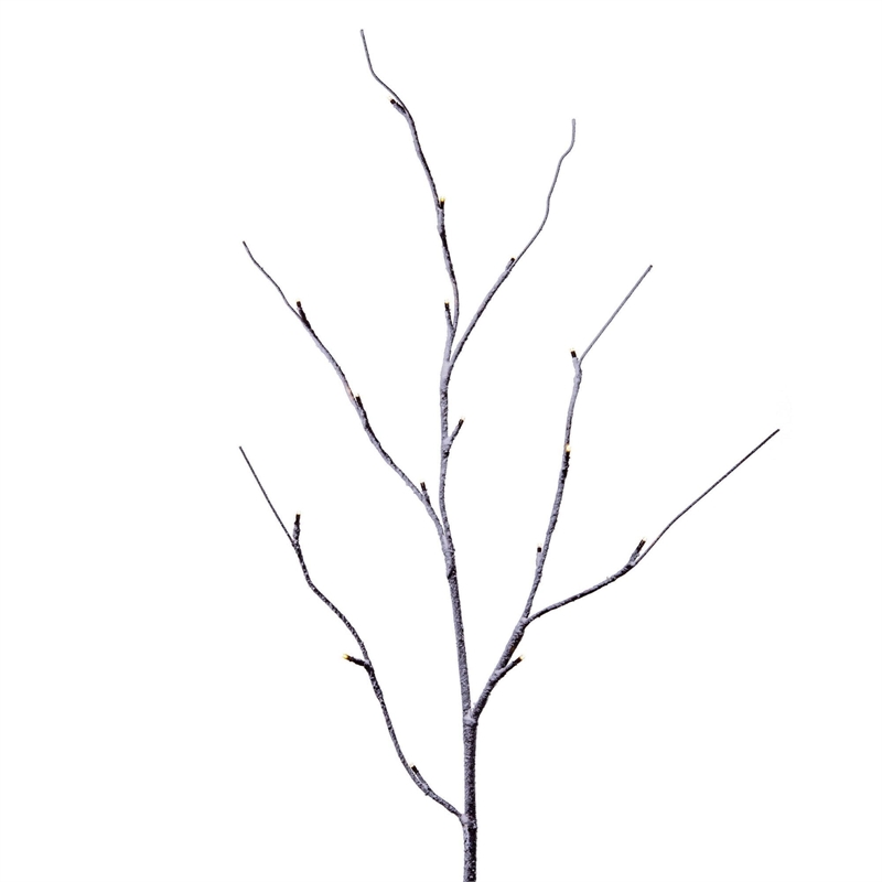 Vickerman 8' Brown Frosted Twig Tree. Warm White 3mm Wide Angle LED lights