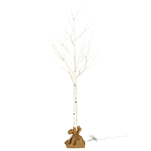 Vickerman 6' White Birch Twig Tree. Warm White 3mm Wide Angle LED lights.