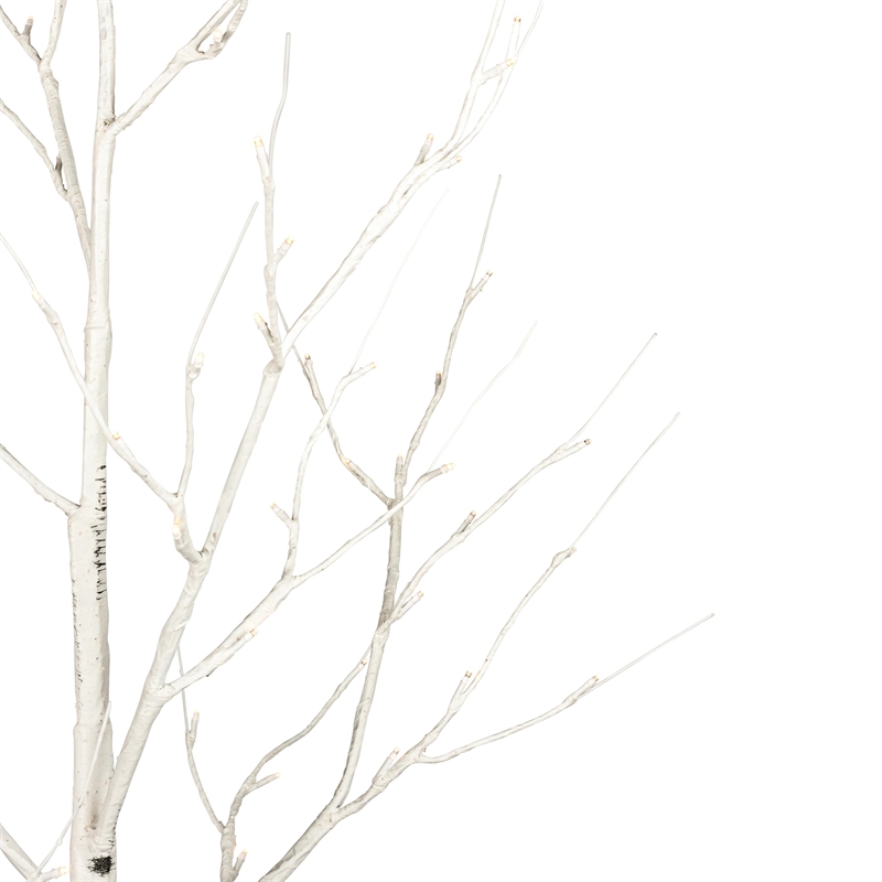 Vickerman 6' White Birch Twig Tree. Warm White 3mm Wide Angle LED lights.