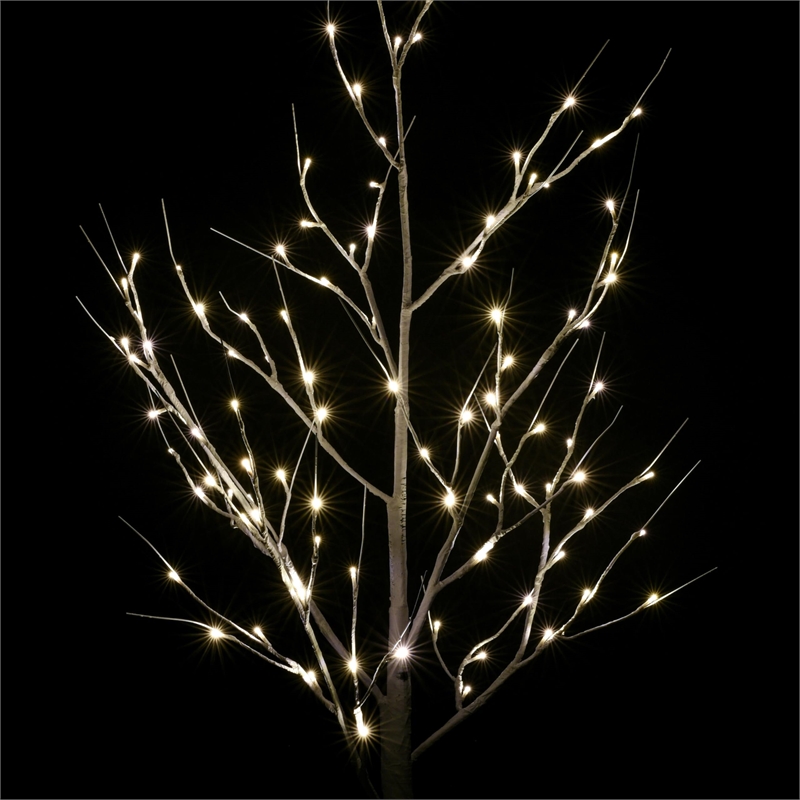 Vickerman 6' White Birch Twig Tree. Warm White 3mm Wide Angle LED lights.