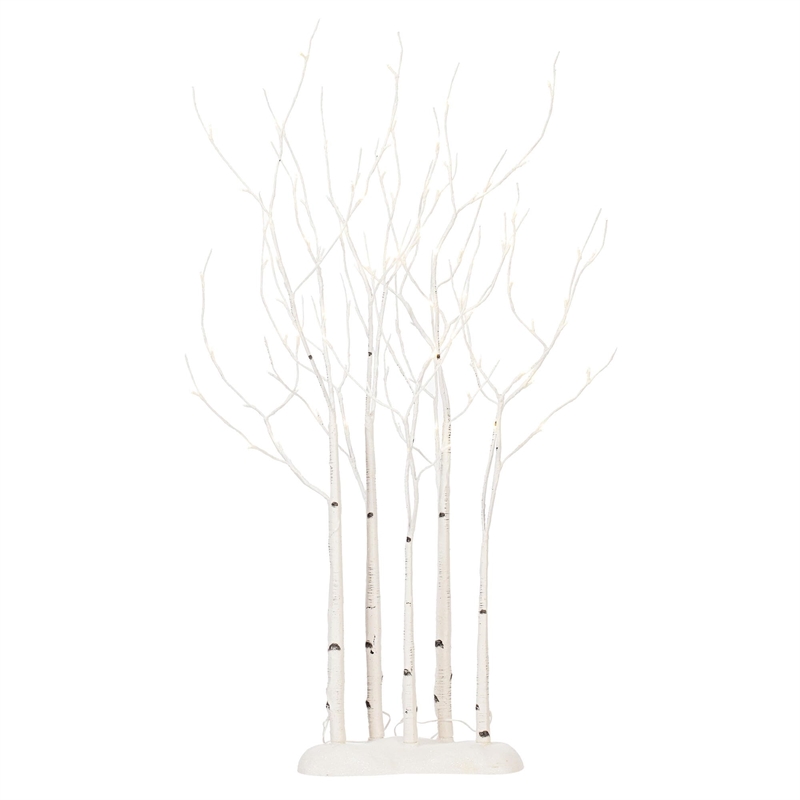 Vickerman 4' White Birch Twig Tree Grove. Warm White  LED lights. 5 Piece Set