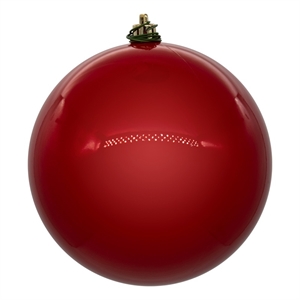 Vickerman 3&quot Red Pearl UV Drilled Ball Ornament. 12 per bag.