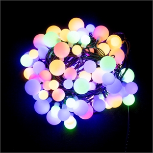 Vickerman 100 Light Multi-Color LED Indoor/Outdoor Three Size Cherry Light Set.