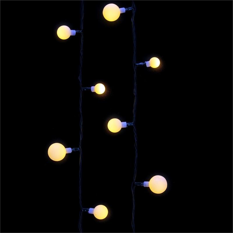 Vickerman 400 Light Warm White LED Indoor/Outdoor Three Size Cherry Light Set.