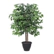 Vickerman 4' Artificial Ficus Bush. Round Gray Plastic Container.