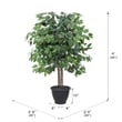 Vickerman 4' Artificial Ficus Bush. Round Gray Plastic Container.