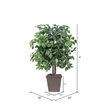 Vickerman 4' Artificial Ficus Bush. Square Brown Plastic Container